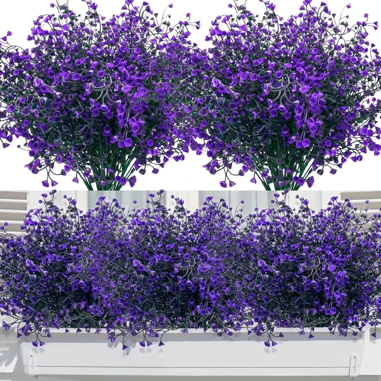 12 Bunches Outdoor Artificial Flowers UV Resistant Plastic
