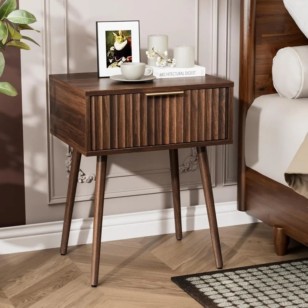 Night Stand w/Charging Station & Led Light, 19" W