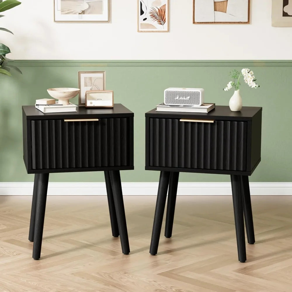 Night Stand w/Charging Station & Led Light, 19" W