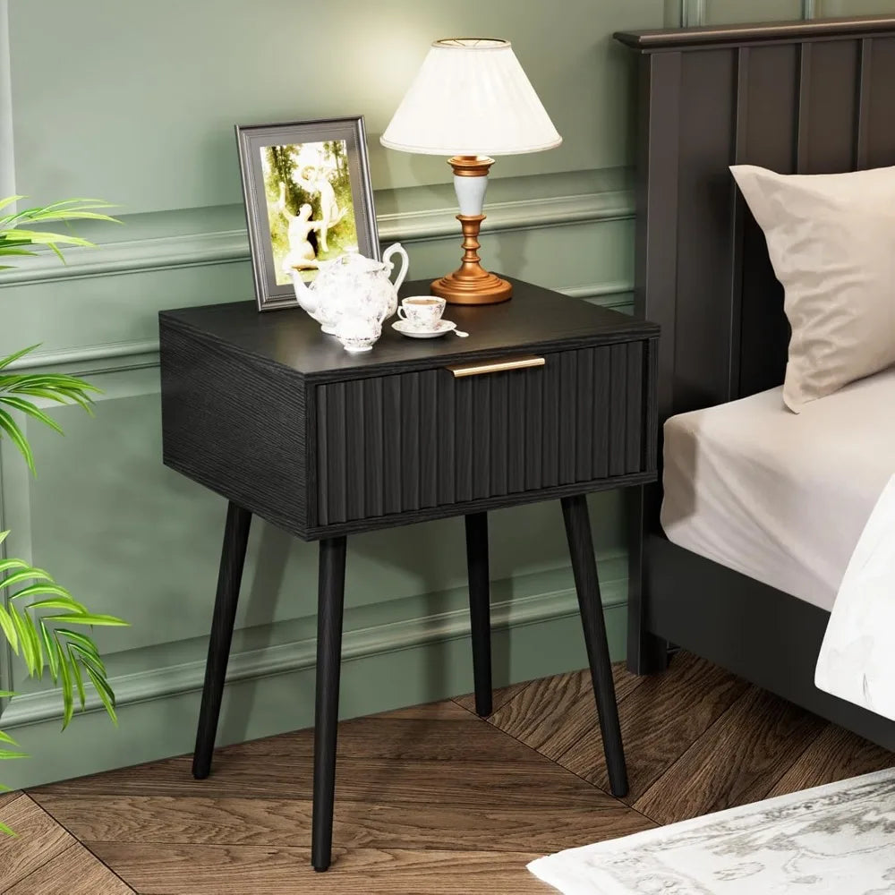 Night Stand w/Charging Station & Led Light, 19" W