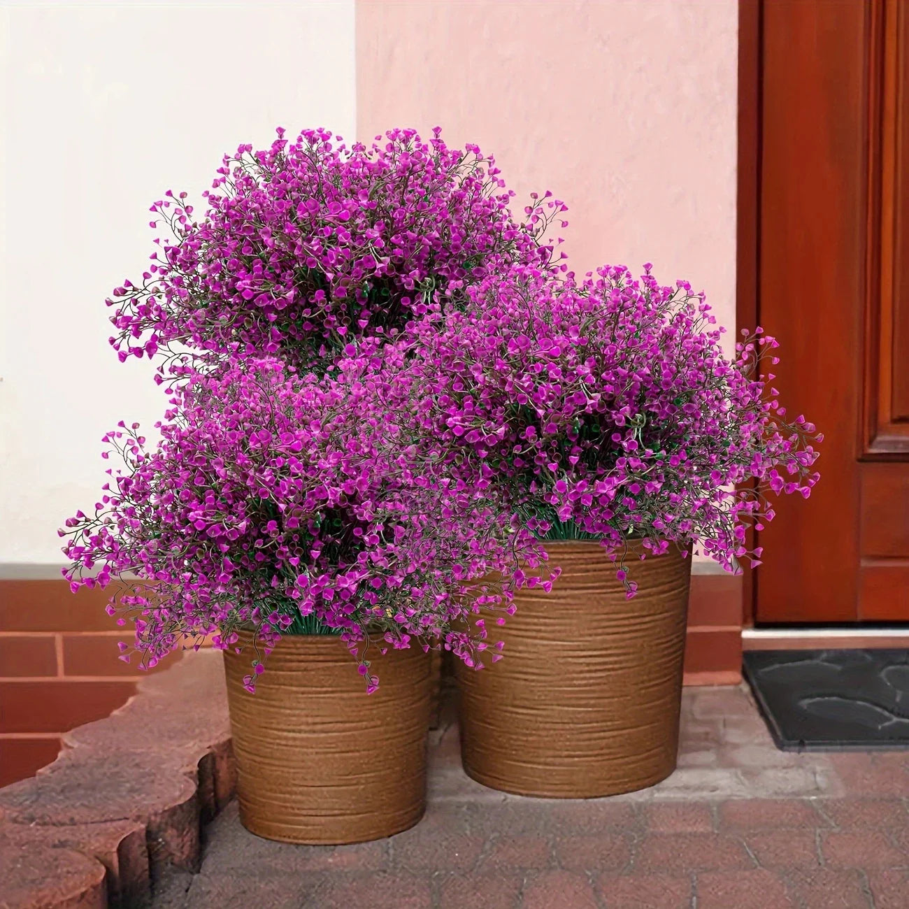12 Bunches Outdoor Artificial Flowers UV Resistant Plastic