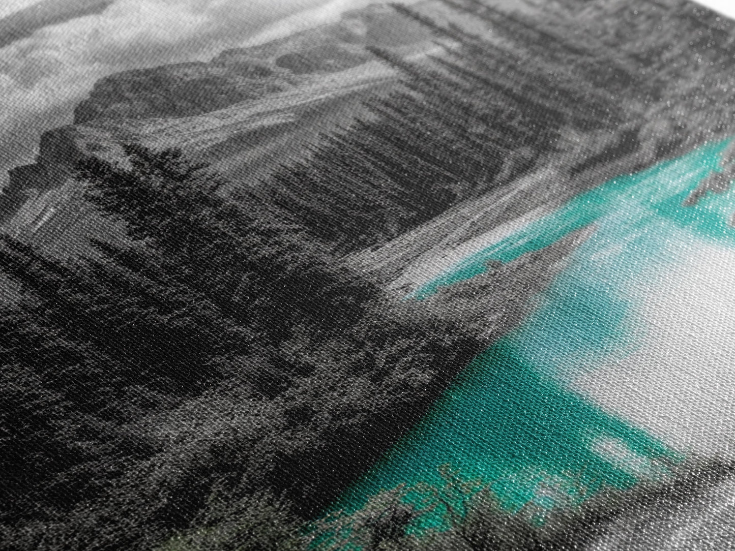 Mountain River, Turquoise Stream, Serene Minimal Landscape Decor
