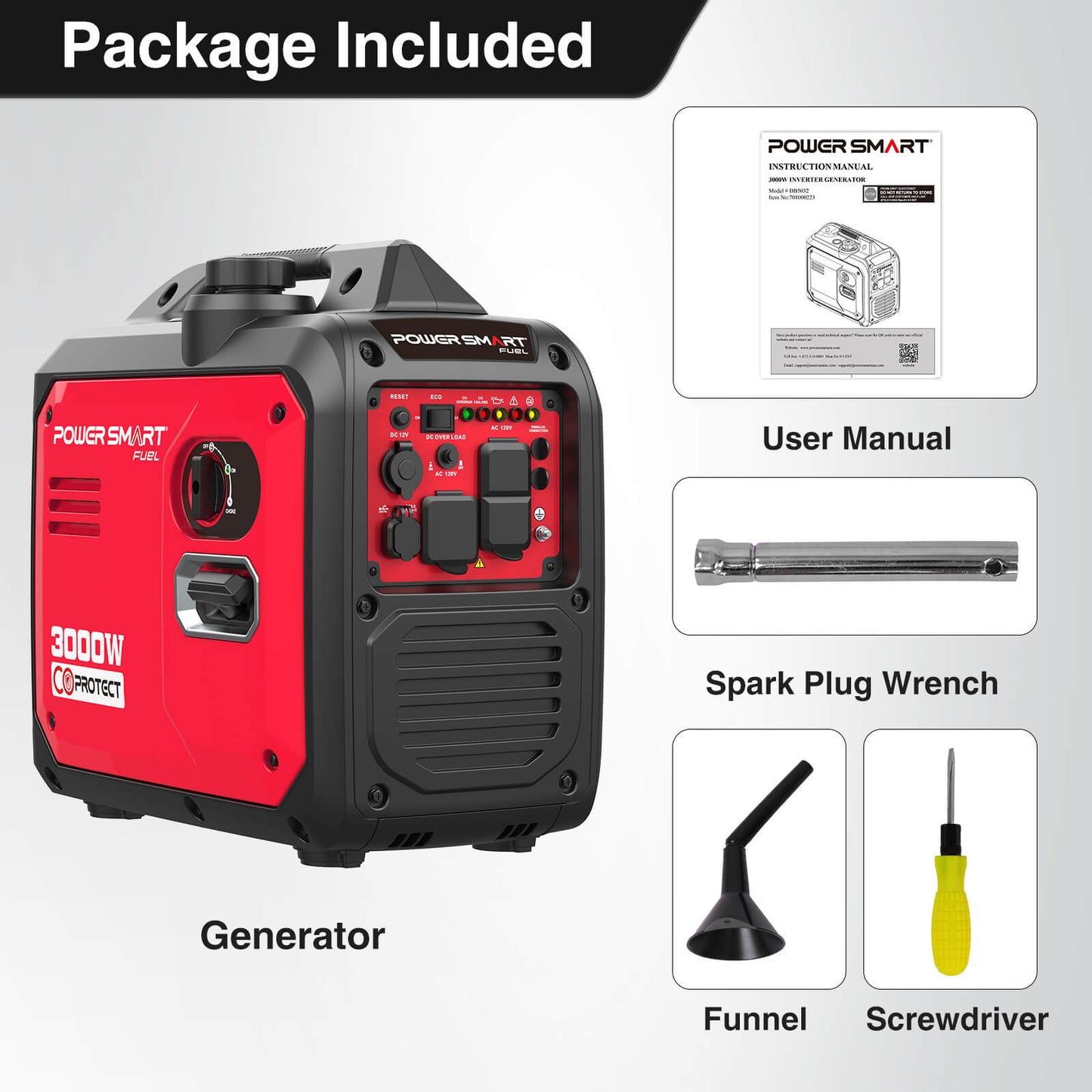 3000W Inverter Gas Generator w/ CO Alert