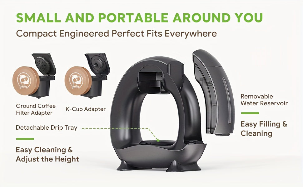 2 in 1 Coffee Maker K Cup & Ground Coffee Brewer 4-8 Cup Size