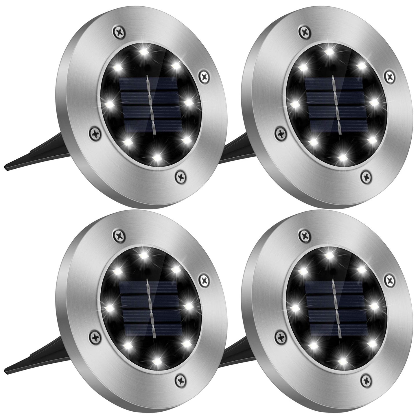 4Pcs Solar Powered Ground Light Path/Deck/Lawn/Patio