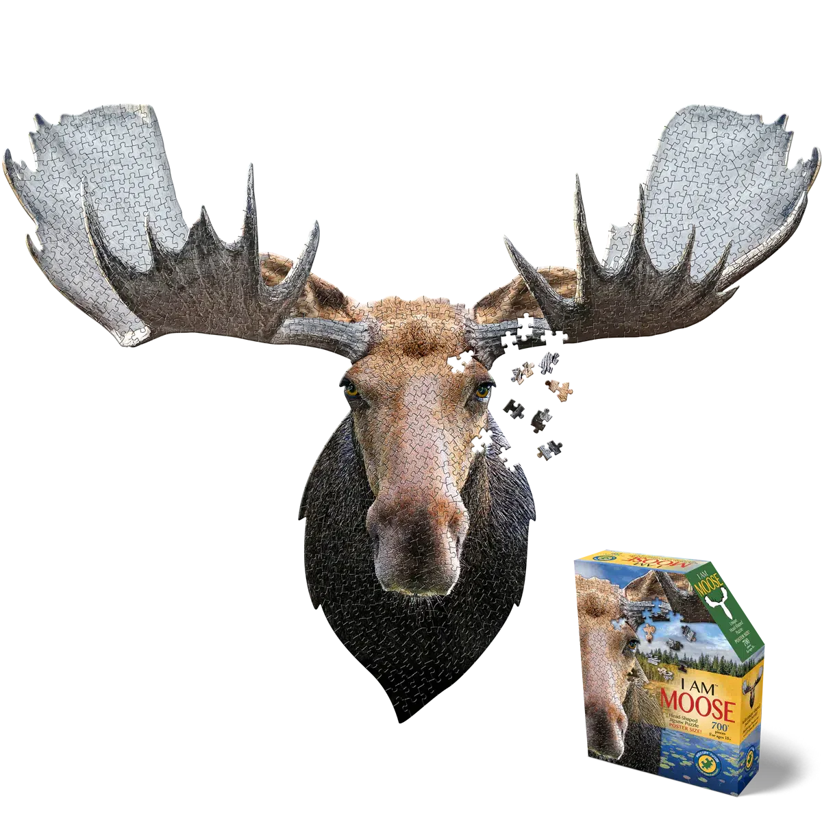 I Am Moose 700 Piece Head Shaped Jigsaw Puzzle
