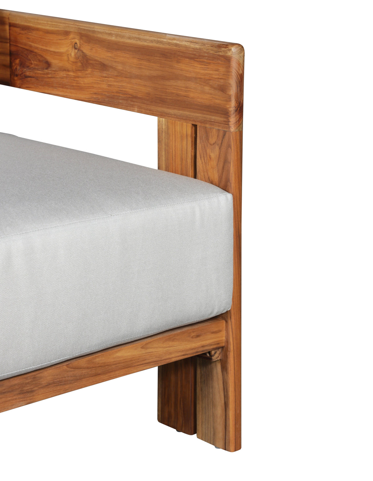 Paradiso Outdoor Solid Teak Wood Chair - Light Grey fabric