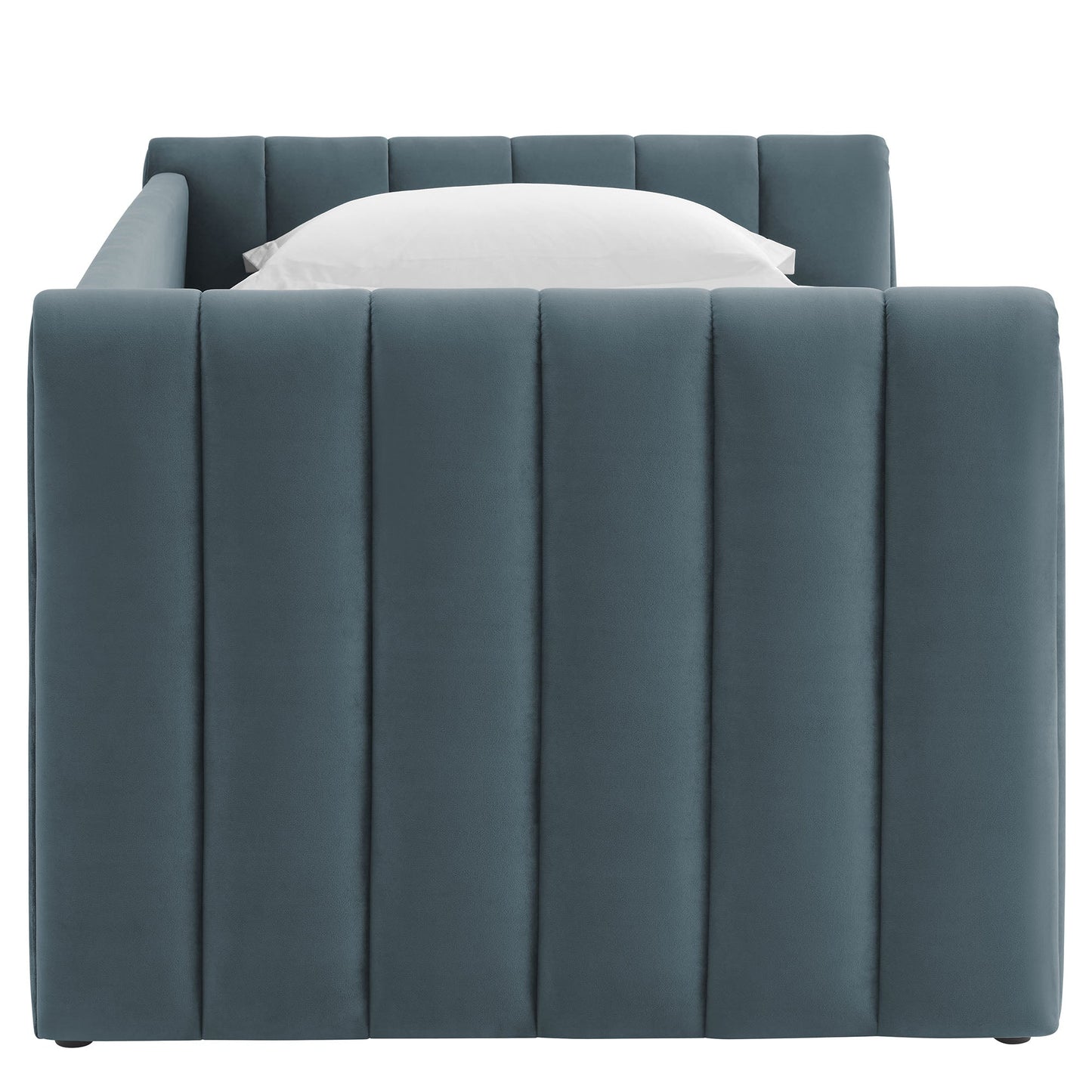 Veyla Channel Tufted Velvet Twin Daybed With Trundle