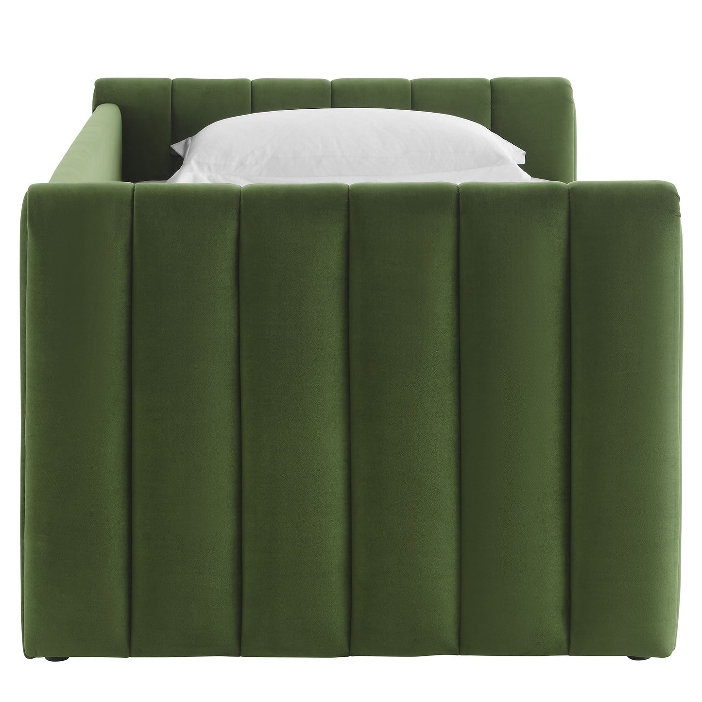 Veyla Channel Tufted Velvet Twin Daybed With Trundle