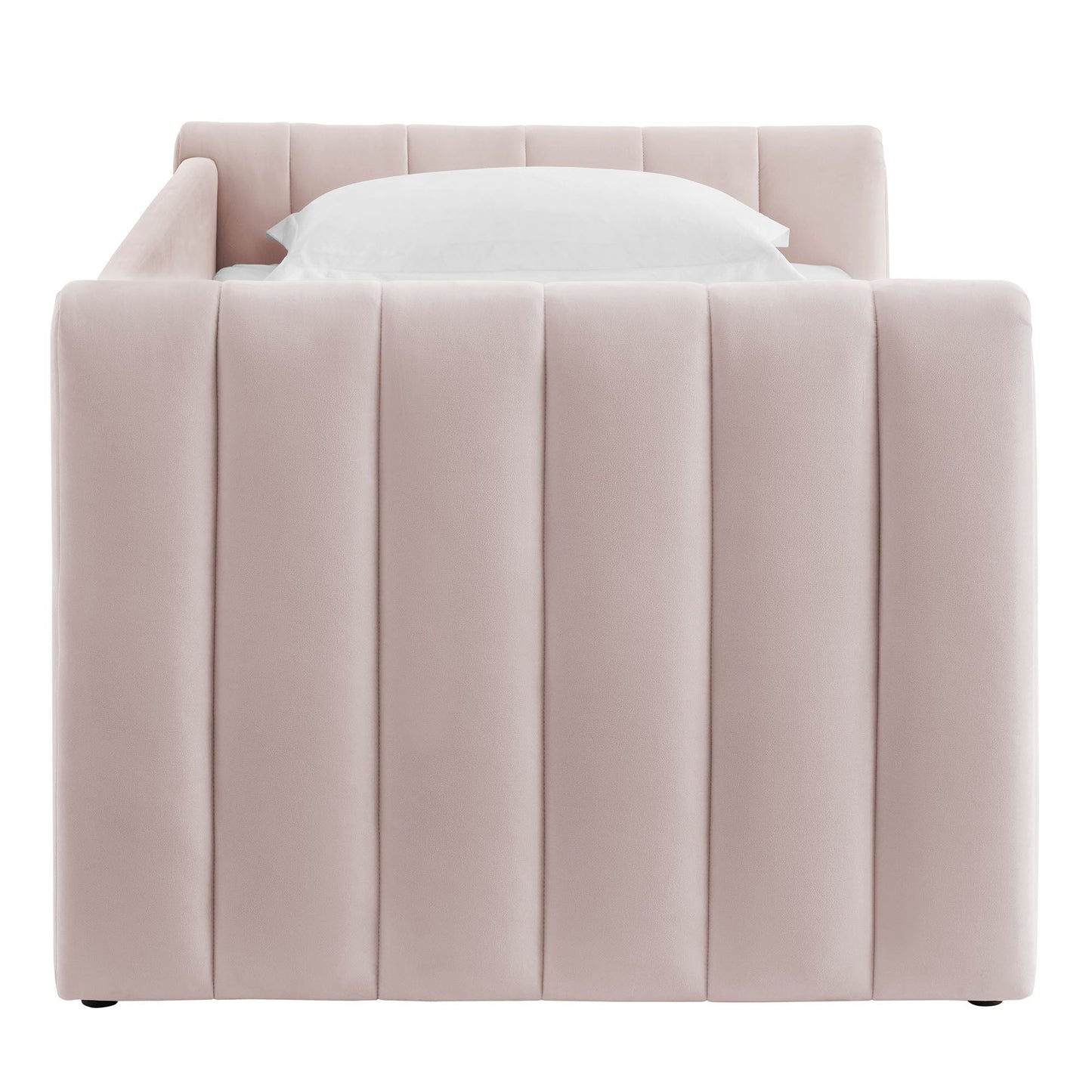 Veyla Channel Tufted Velvet Twin Daybed With Trundle