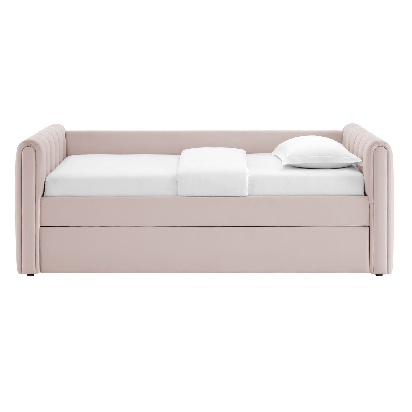 Veyla Channel Tufted Velvet Twin Daybed With Trundle