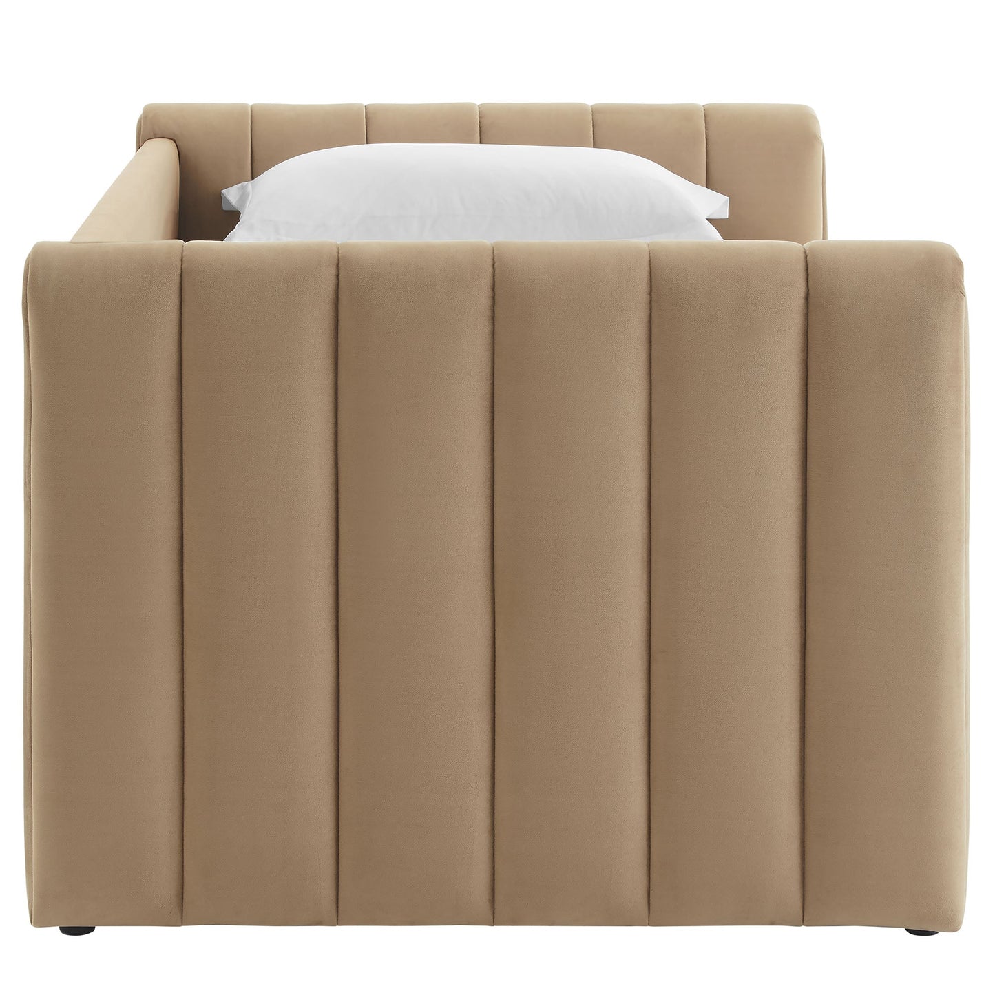 Veyla Channel Tufted Velvet Twin Daybed With Trundle