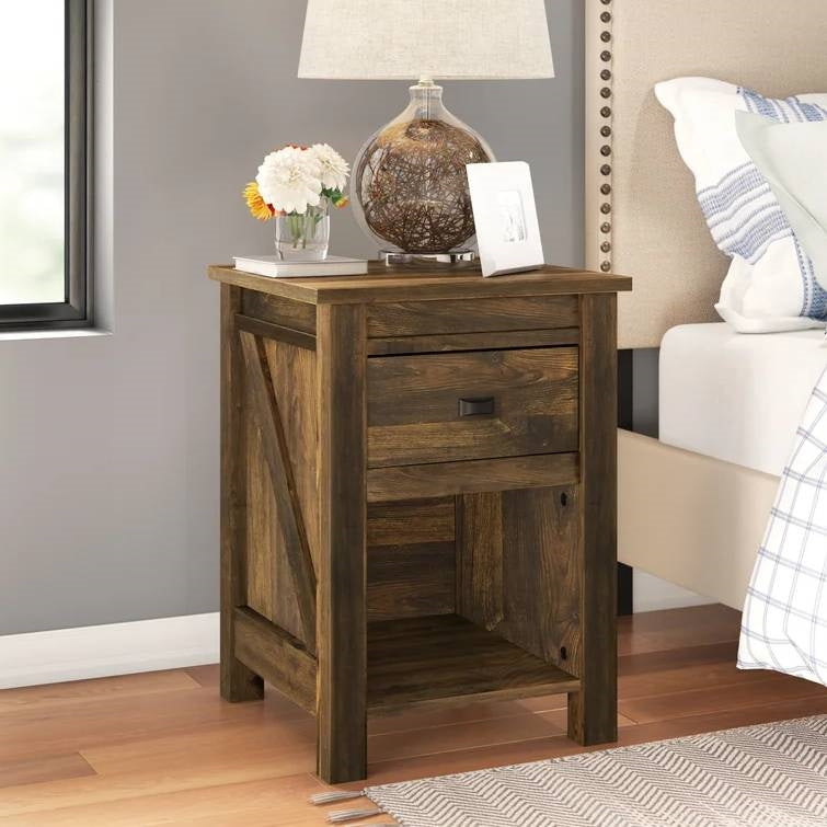 Farmhouse  Nightstand  in Rustic Pine Finish