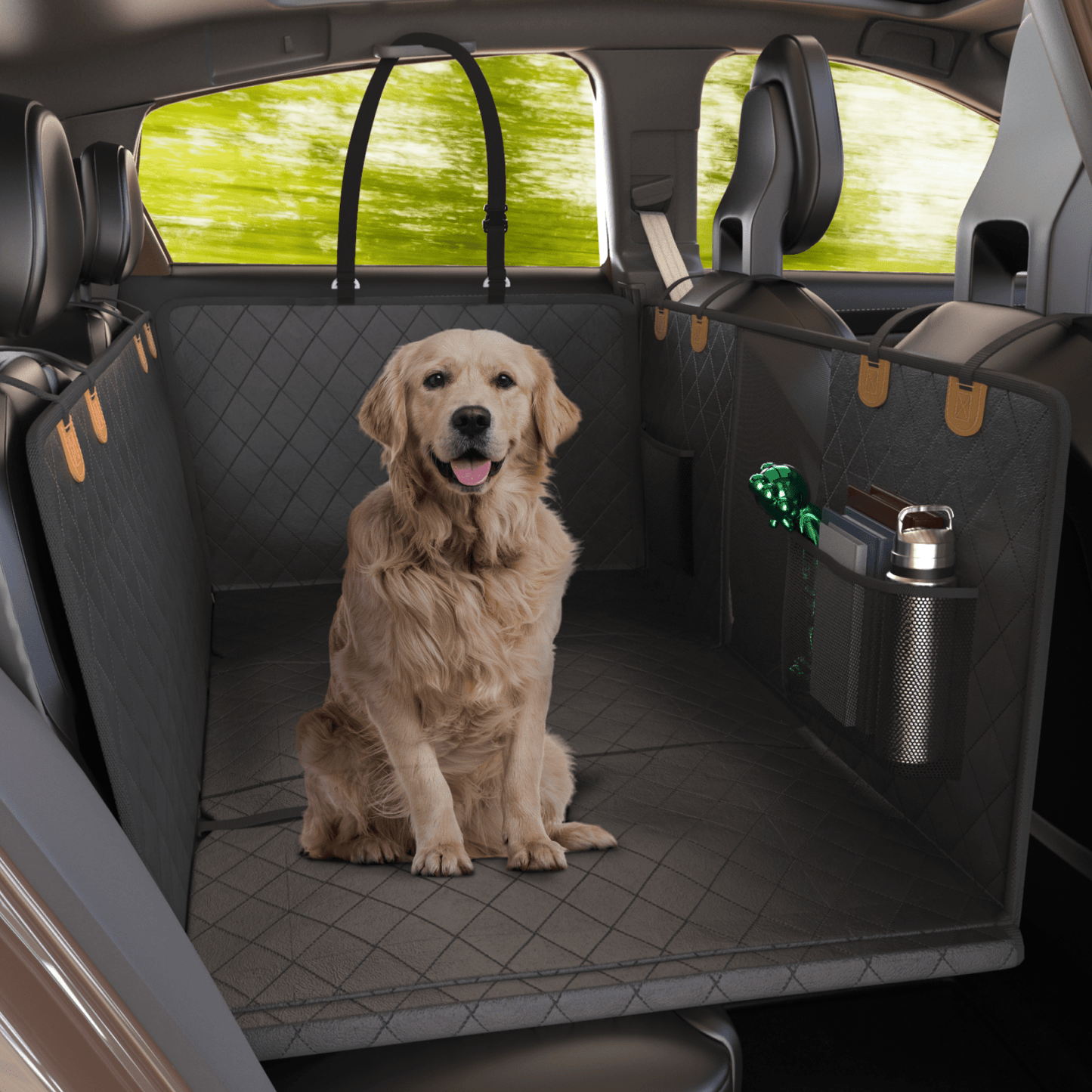 Large Seat Guard Waterproof Back Seat Cover w/Storage Pockets