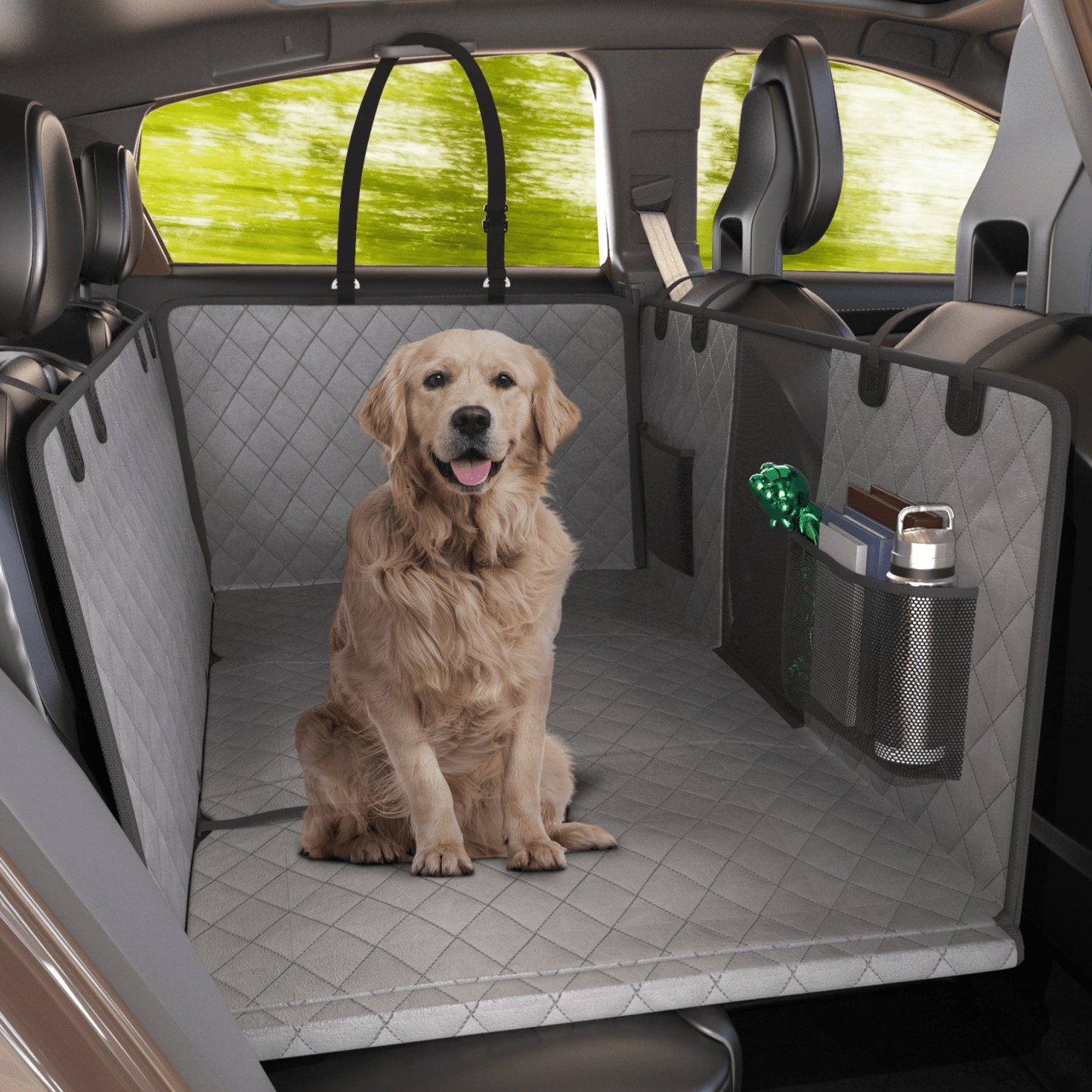 Large Seat Guard Waterproof Back Seat Cover w/Storage Pockets