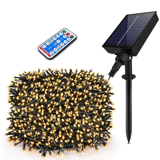 Solar Panel Fast Charge Outdoor String Fairy Light 100M 1000 LED