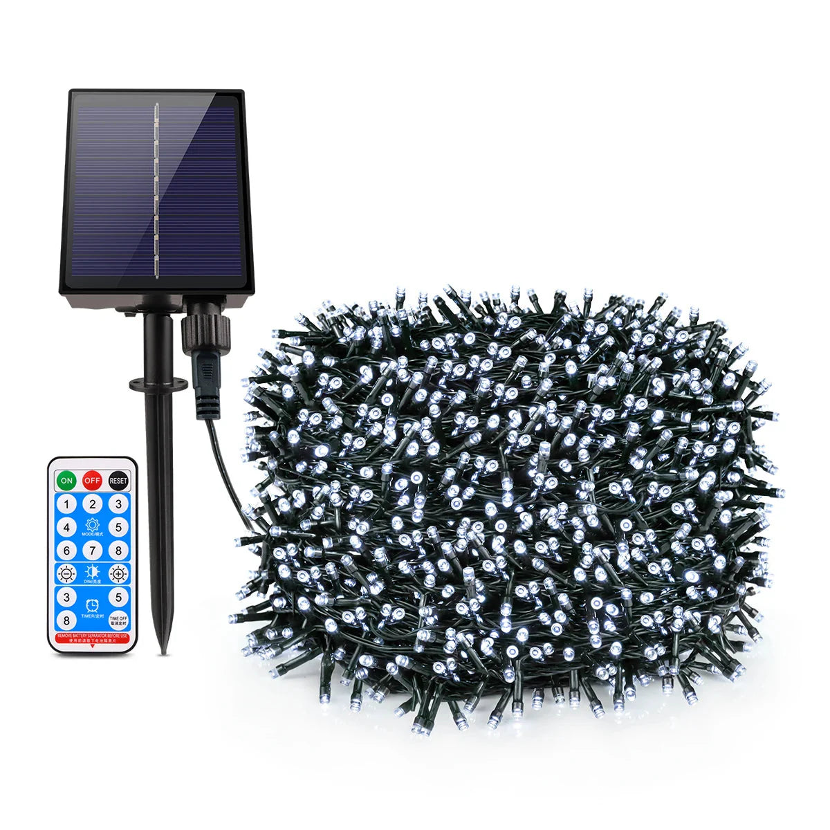Solar Panel Fast Charge Outdoor String Fairy Light 100M 1000 LED