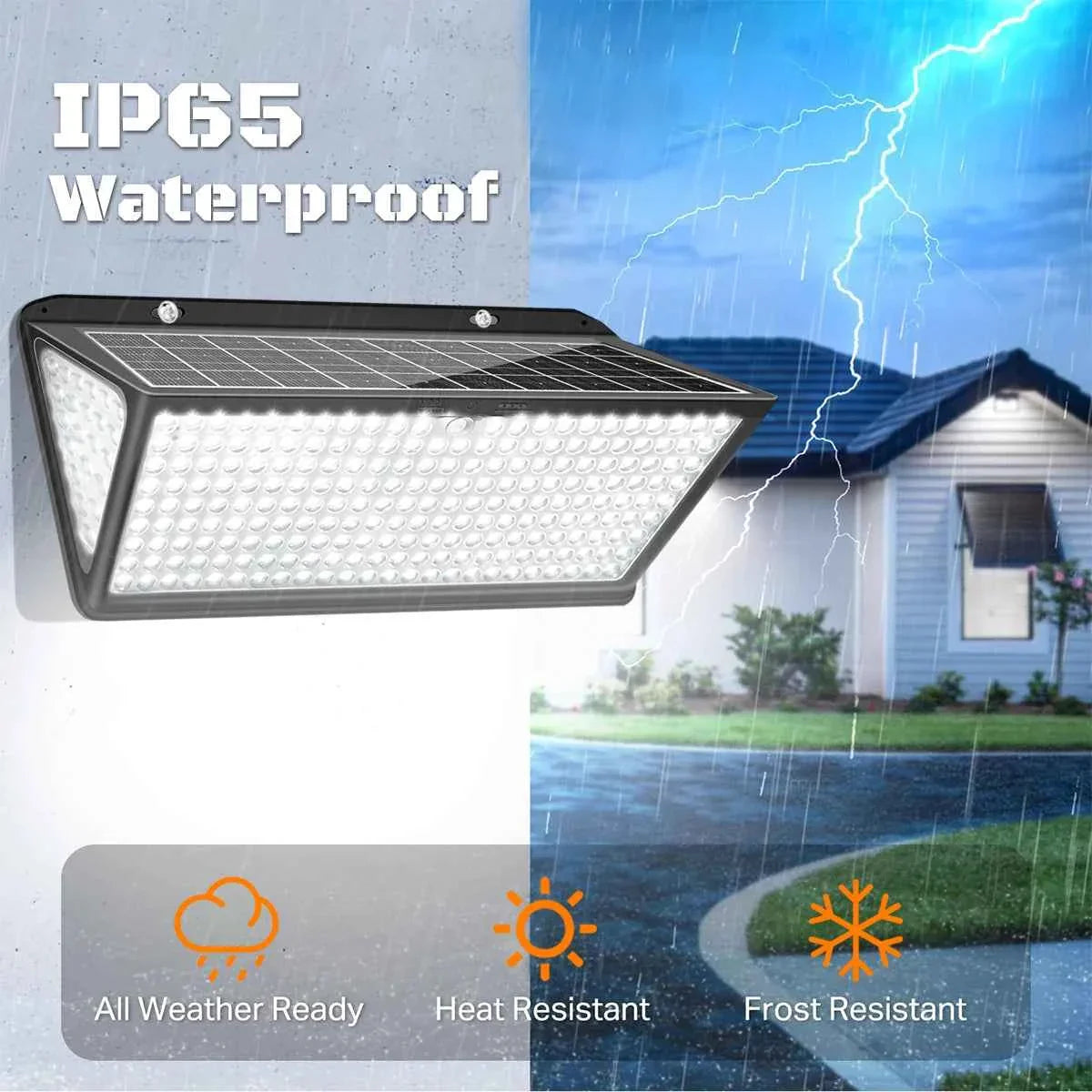 Solar Lights Outdoor Waterproof Motion Sensor w/ 3 Modes IP65 Waterproof