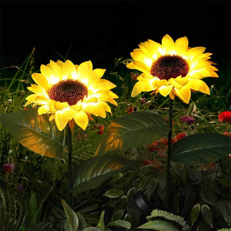 Solar Sunflower 3 Heads or 1 Head LED