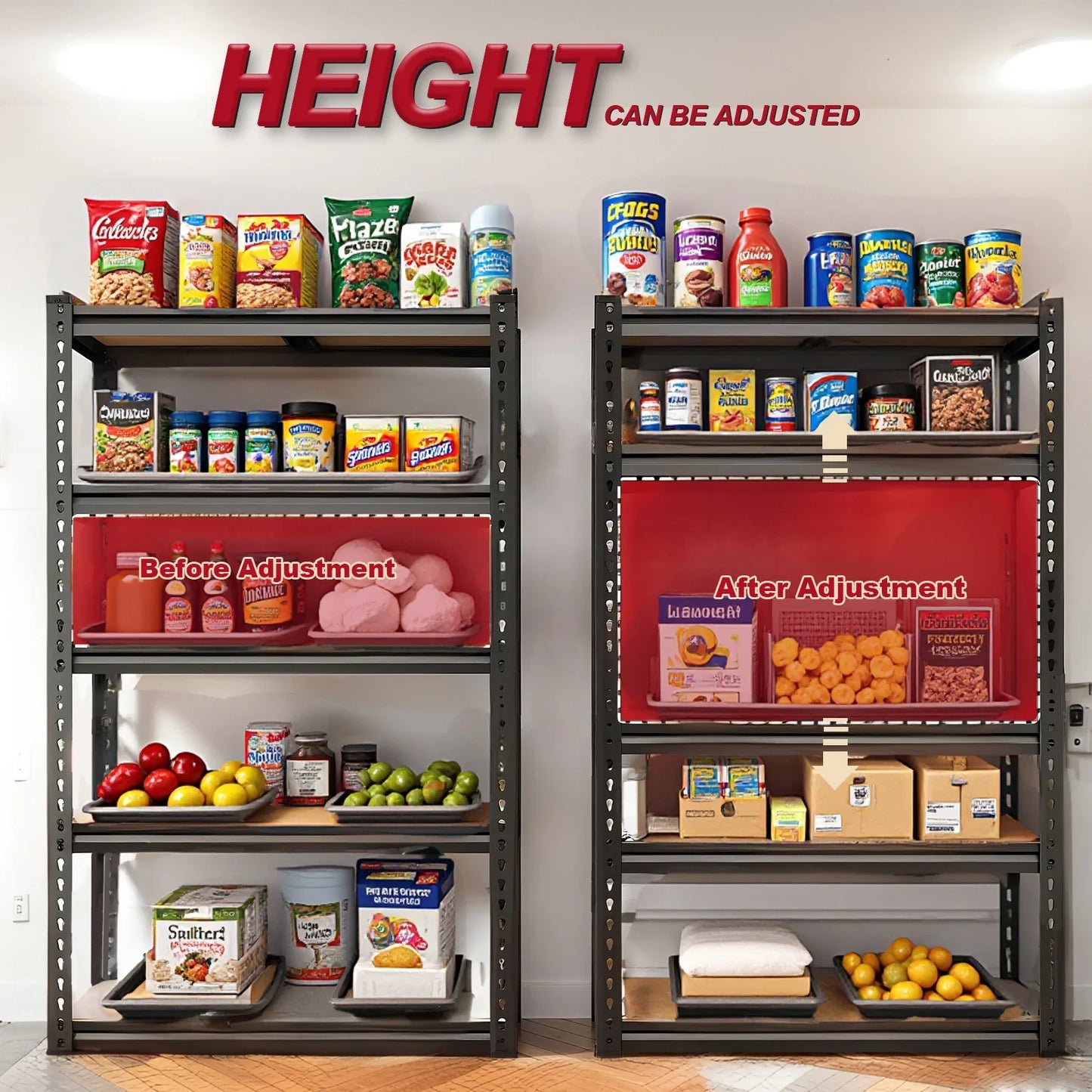 Garage Shelving Storage Shelves 72"/60"H