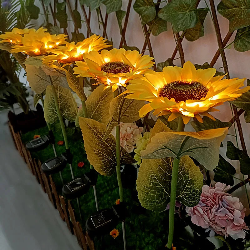 Solar Sunflower 3 Heads or 1 Head LED