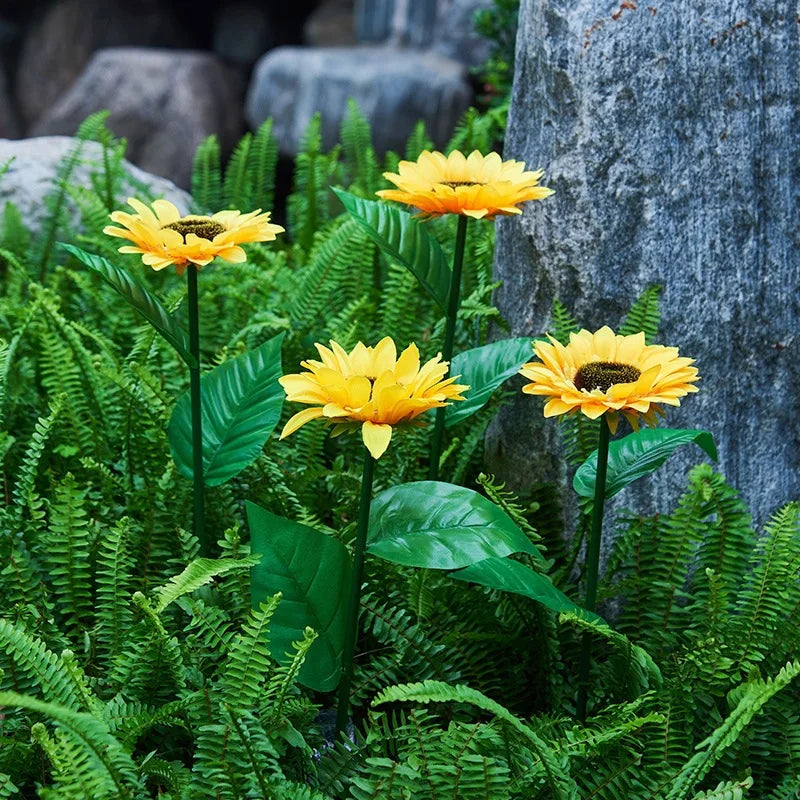 Solar Sunflower 3 Heads or 1 Head LED