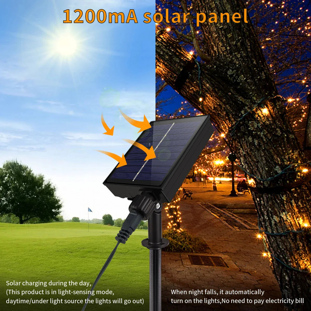 Solar Panel Fast Charge Outdoor String Fairy Light 100M 1000 LED