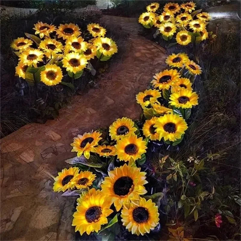 Solar Sunflower 3 Heads or 1 Head LED