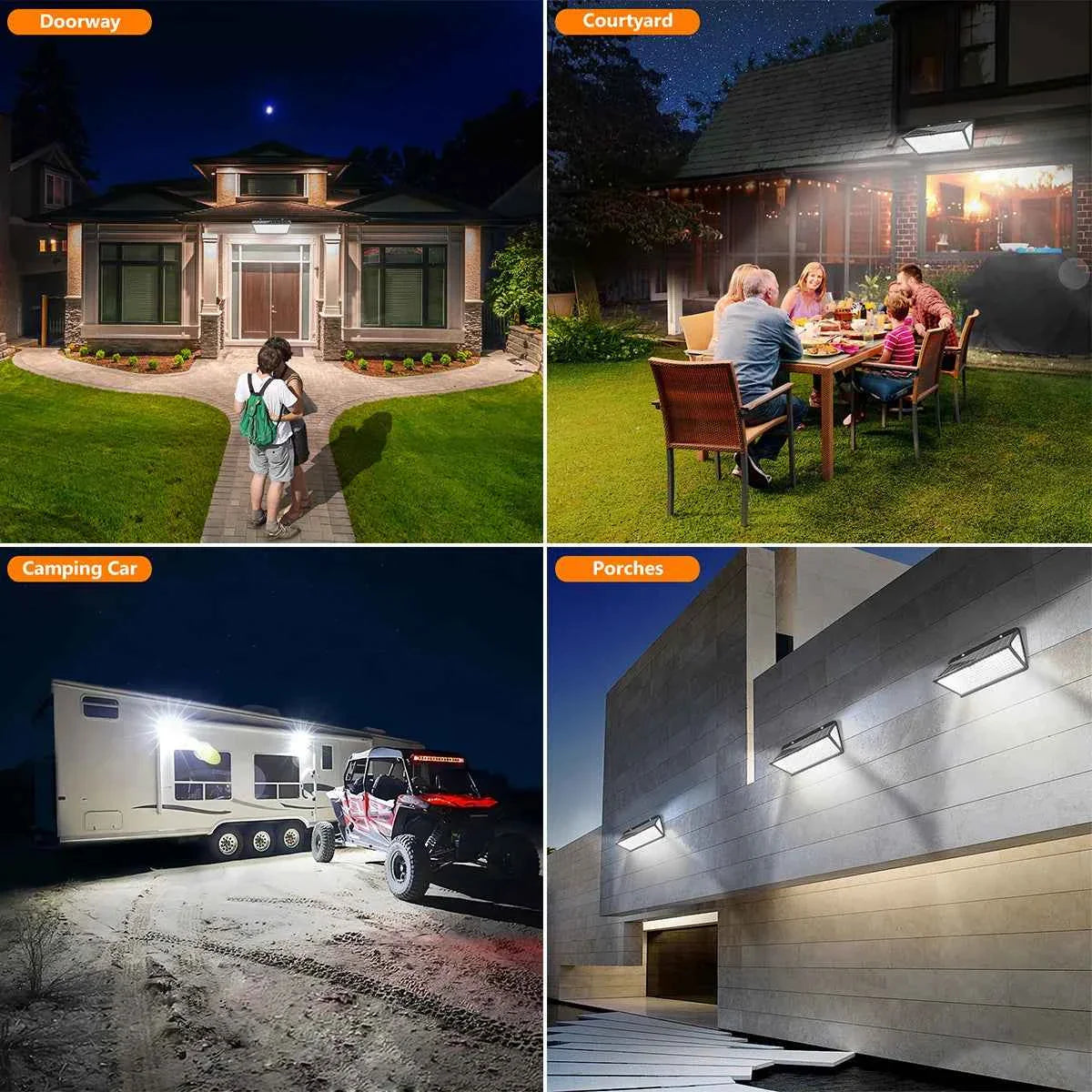 Solar Lights Outdoor Waterproof Motion Sensor w/ 3 Modes IP65 Waterproof