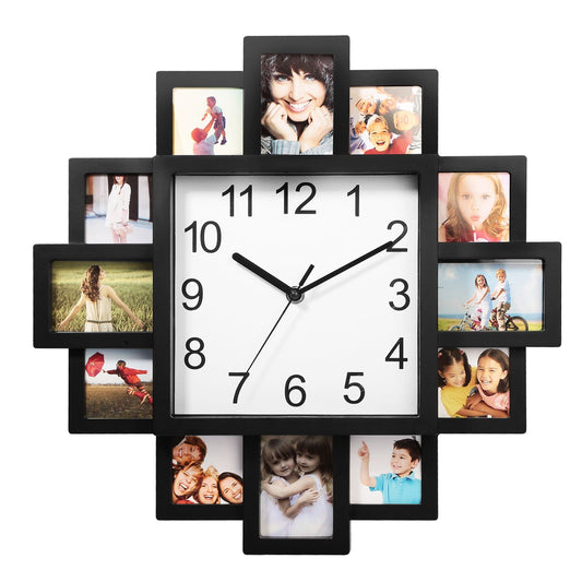 Photo Frame Clock Picture Collage 12-Picture
