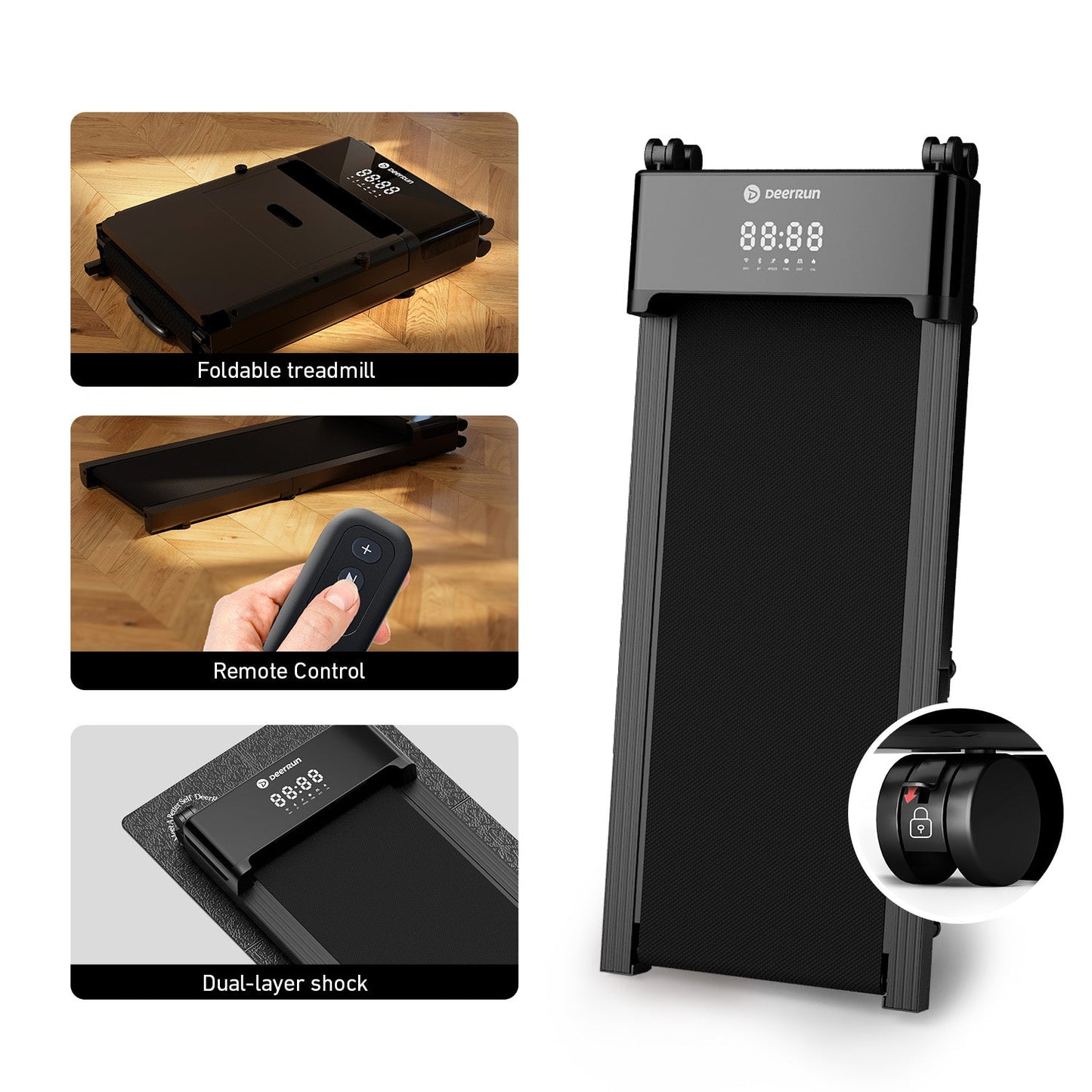 DeerRun Z20 Foldable Walking Pad Treadmill – Ultra Compact