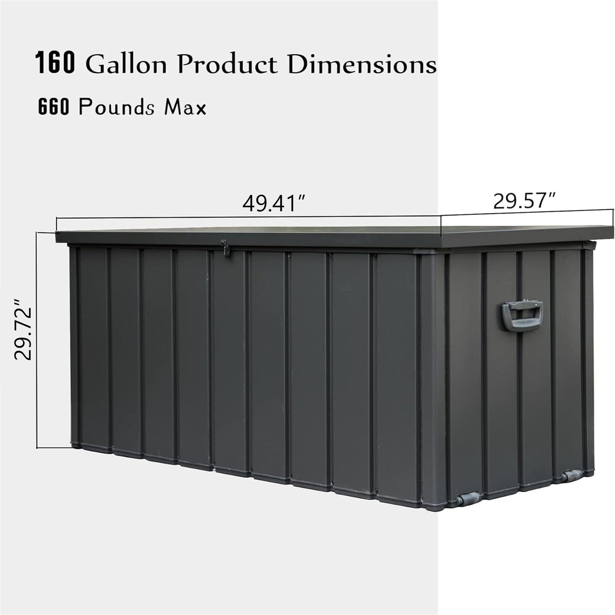 160 Gallon Outdoor Storage Deck Box Waterproof Patio Storage Bin