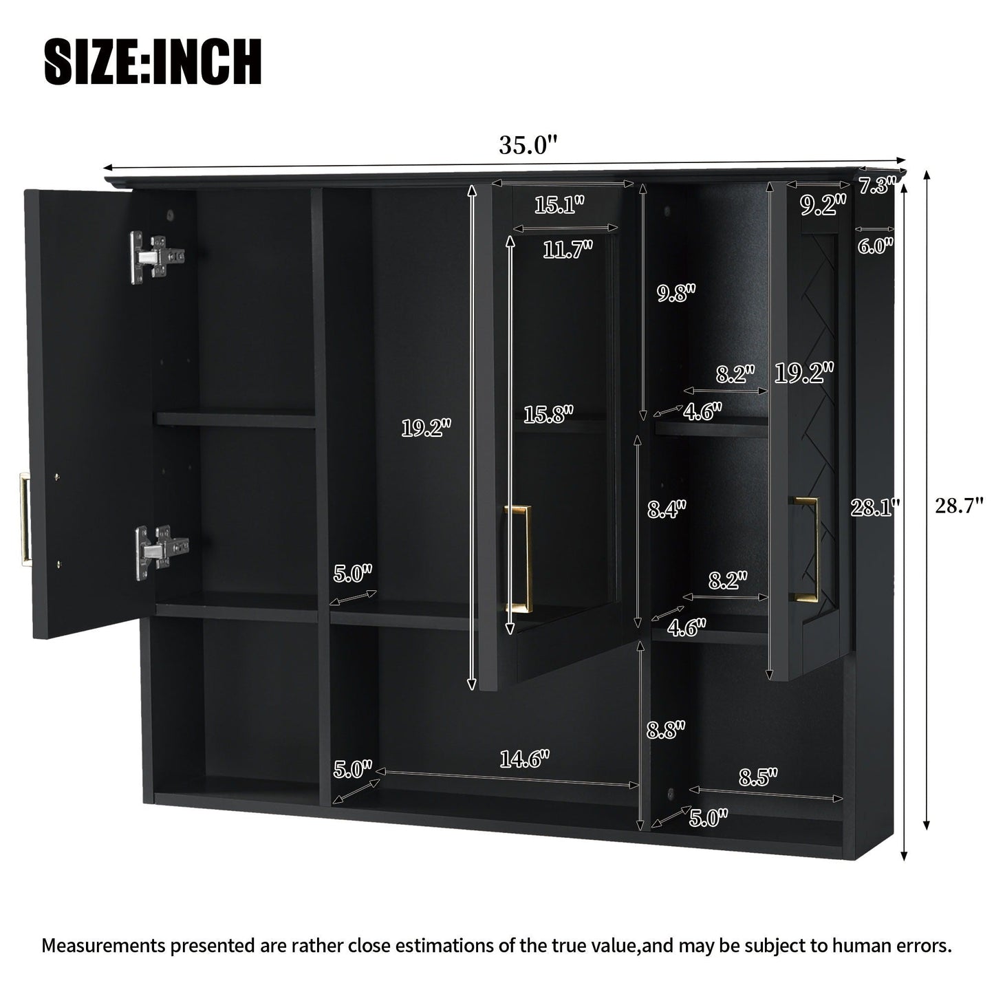 Modern Wall Mounted Medicine Cabinet With Mirror