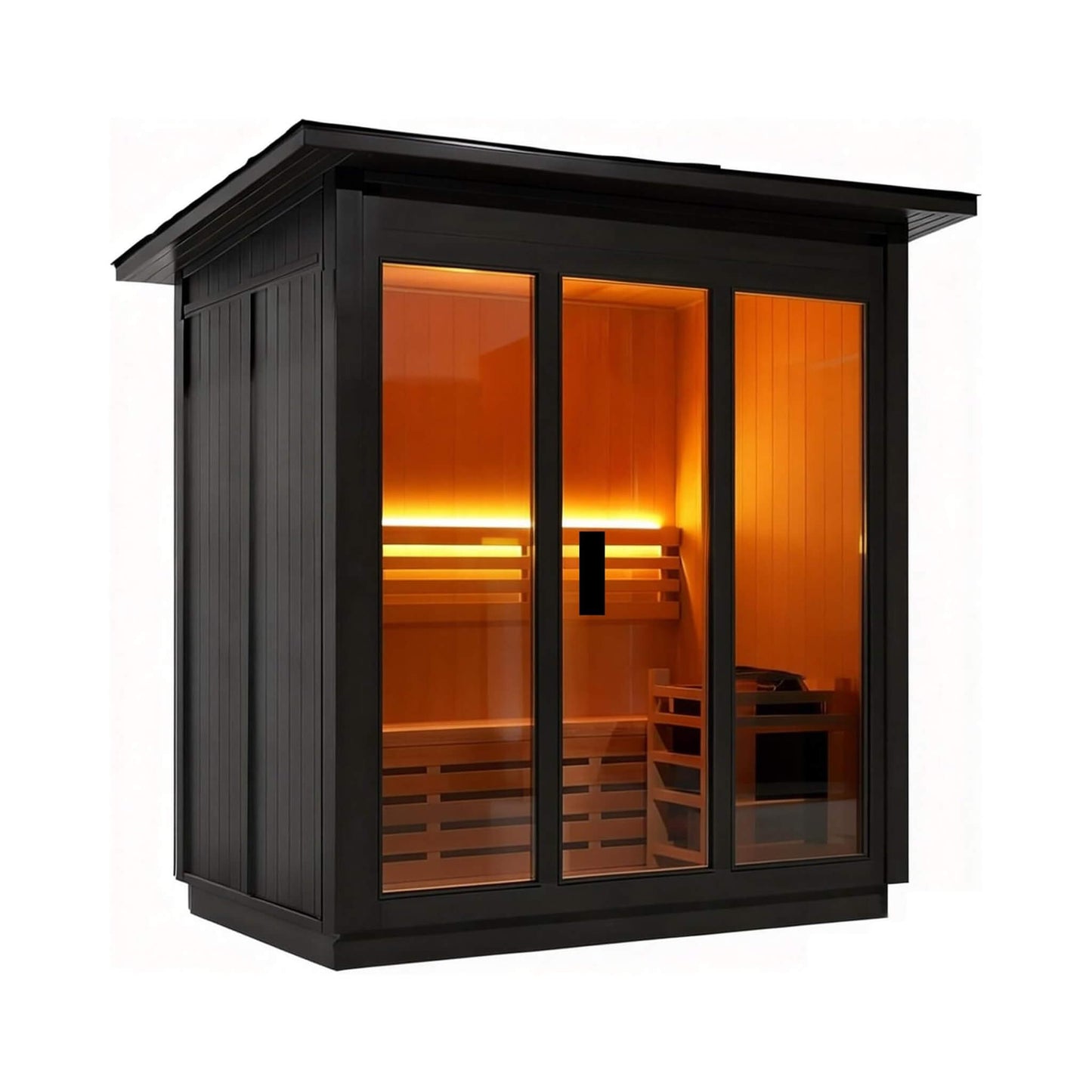 Custom 4-Person Luxury Canadian Red Cedar Outdoor Steam Sauna With Heater And Stones [Made-To-Order] (SAK42068)
