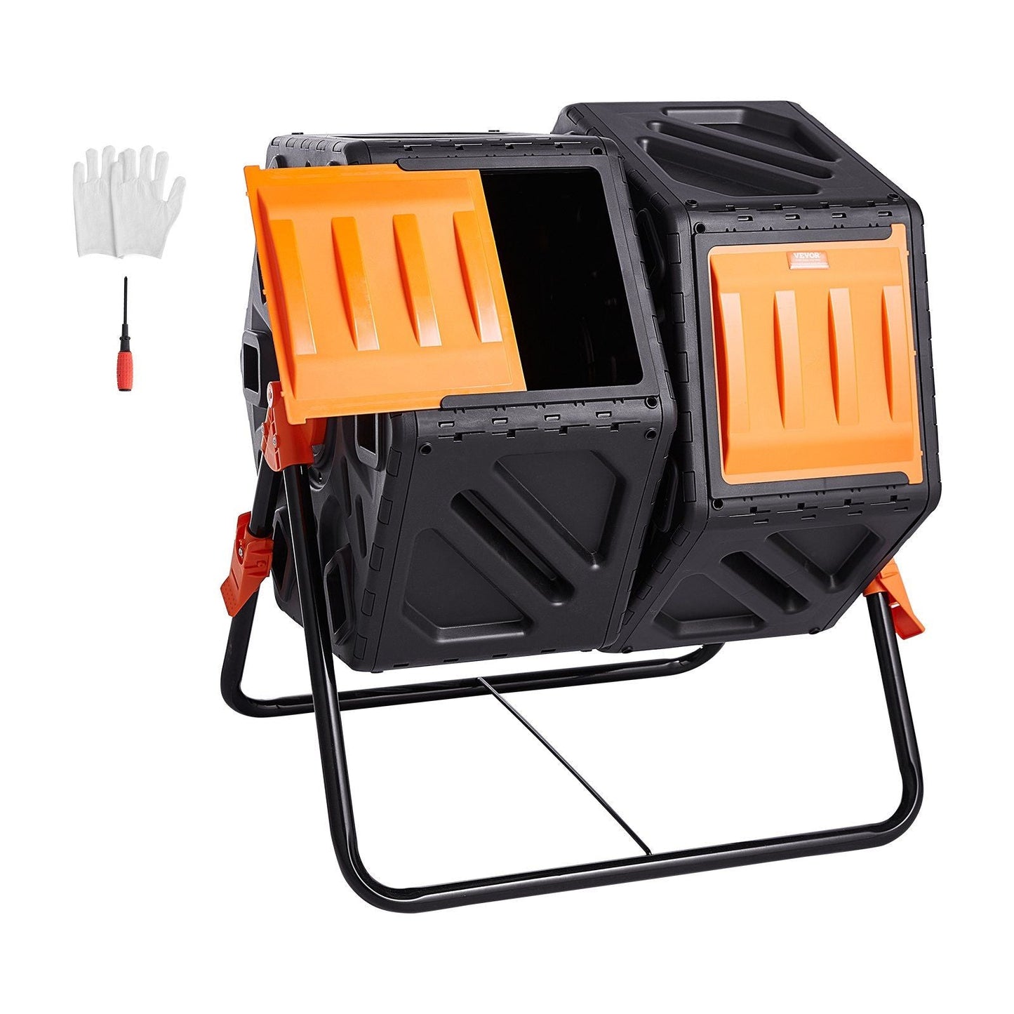 Compost Bin, 37-Gal Dual Chamber Composting Tumbler