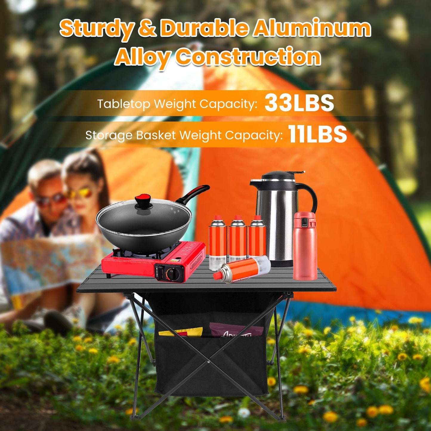 Foldable Camping Table With Storage