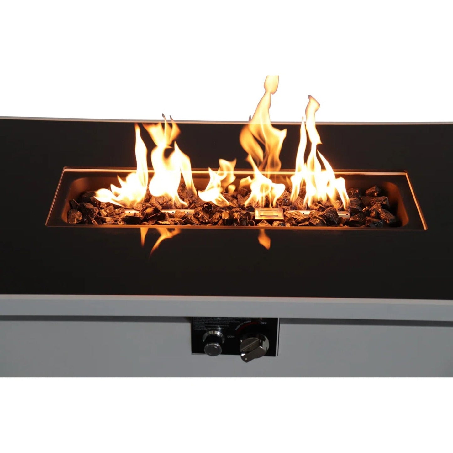 Fire Pit Table With Adjustable Flame Control - White