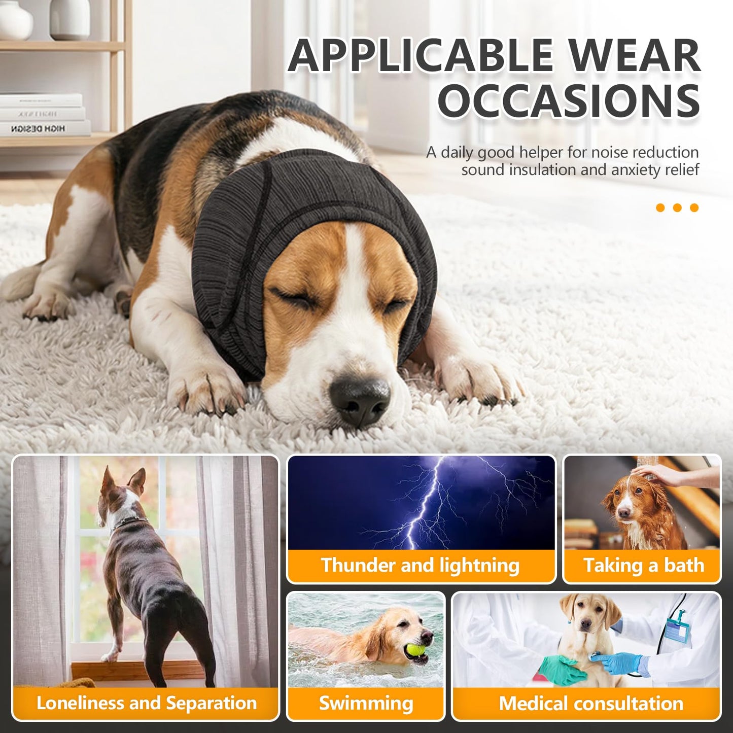 Soft Dog Ear Cover For Loud Noises,Thunderstorm & Fireworks