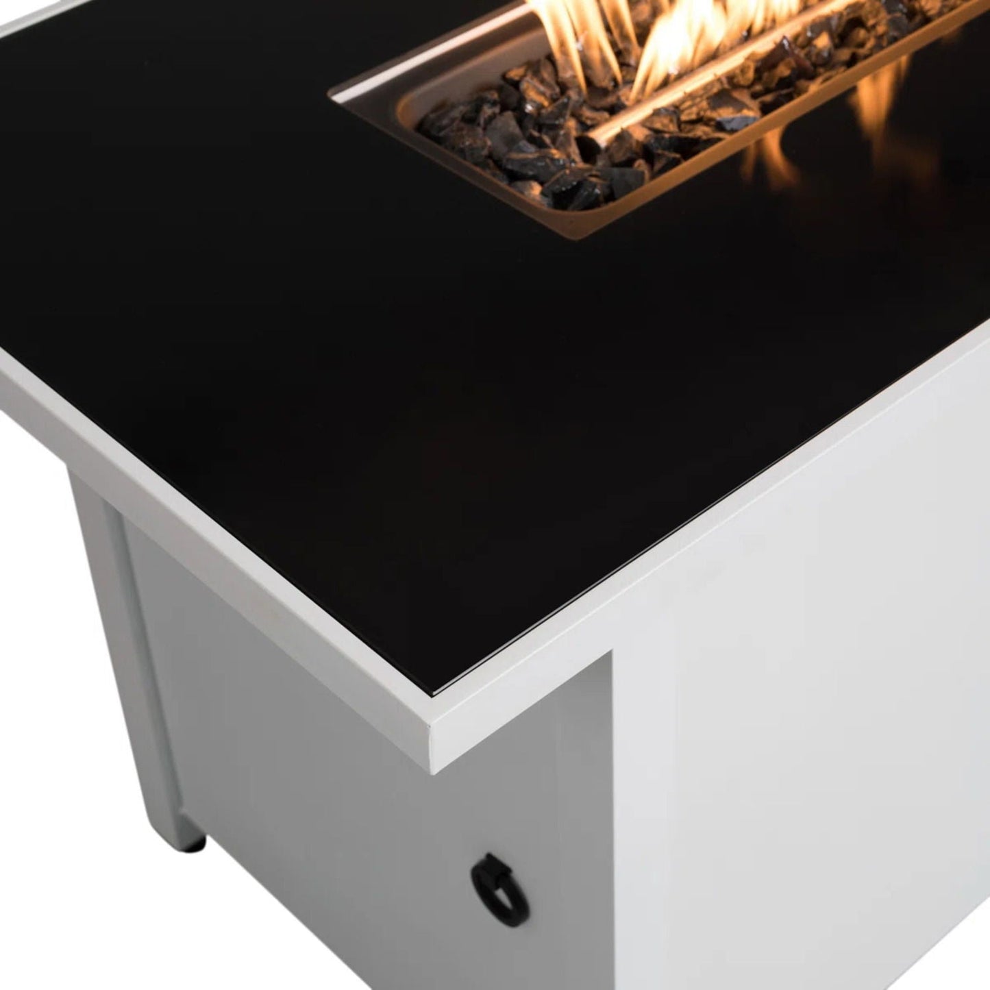 Fire Pit Table With Adjustable Flame Control - White