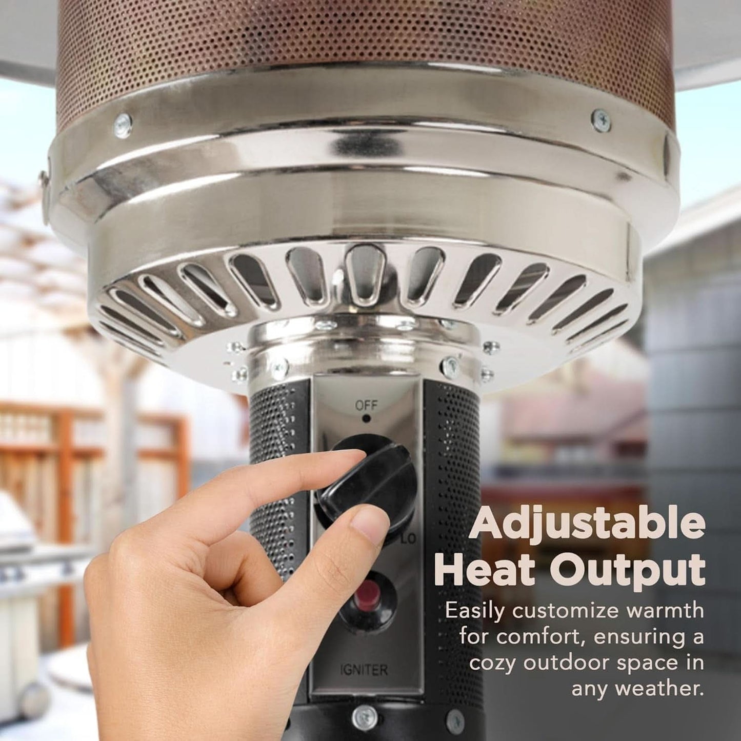 Outdoor Patio Heater w/ Wheels Bronze 46K BTU