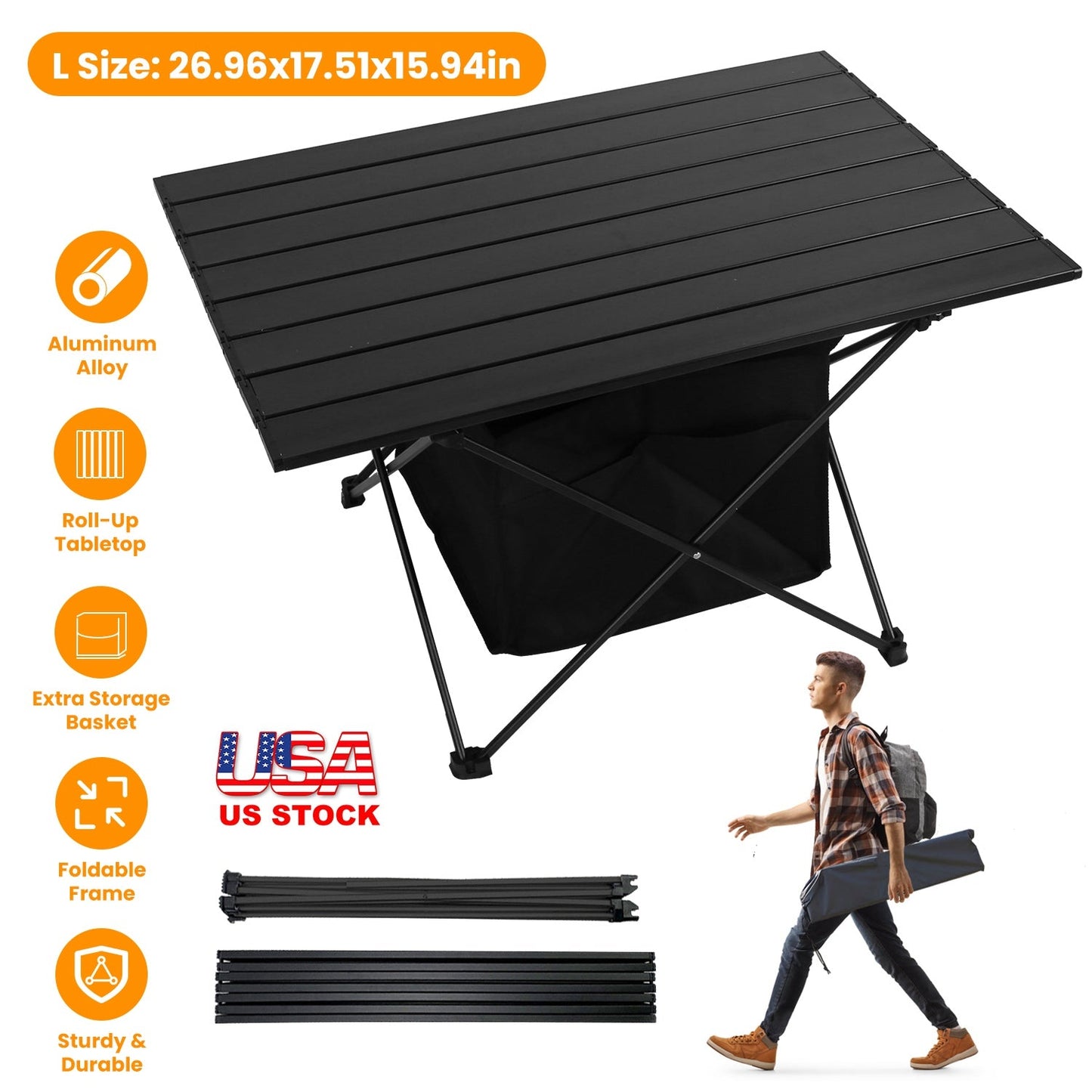 Foldable Camping Table With Storage