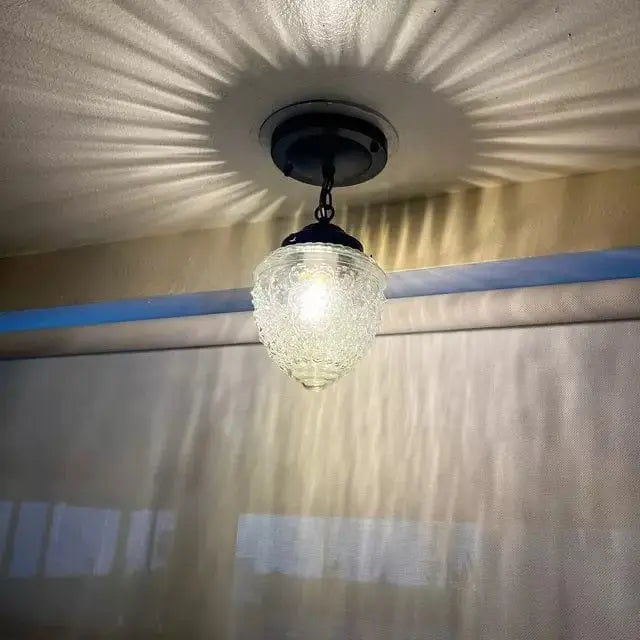 Antique Acorn Glass Ceiling Light 6″