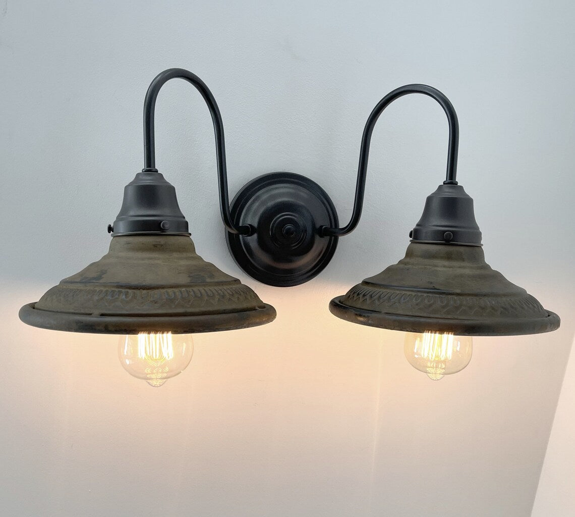 DOUBLE Rustic Farmhouse Wall Light Fixture