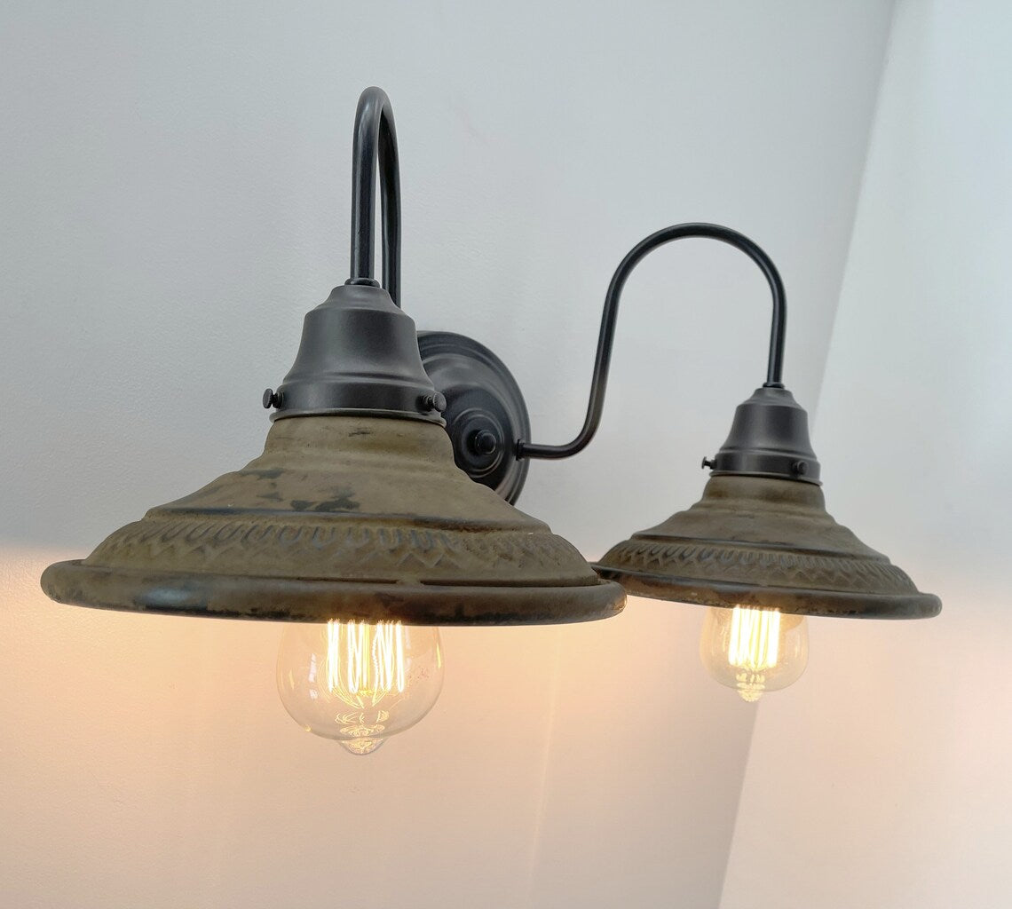 DOUBLE Rustic Farmhouse Wall Light Fixture