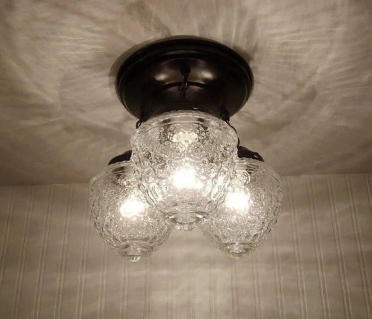 Antique Acorn Glass Ceiling Light 3 Light