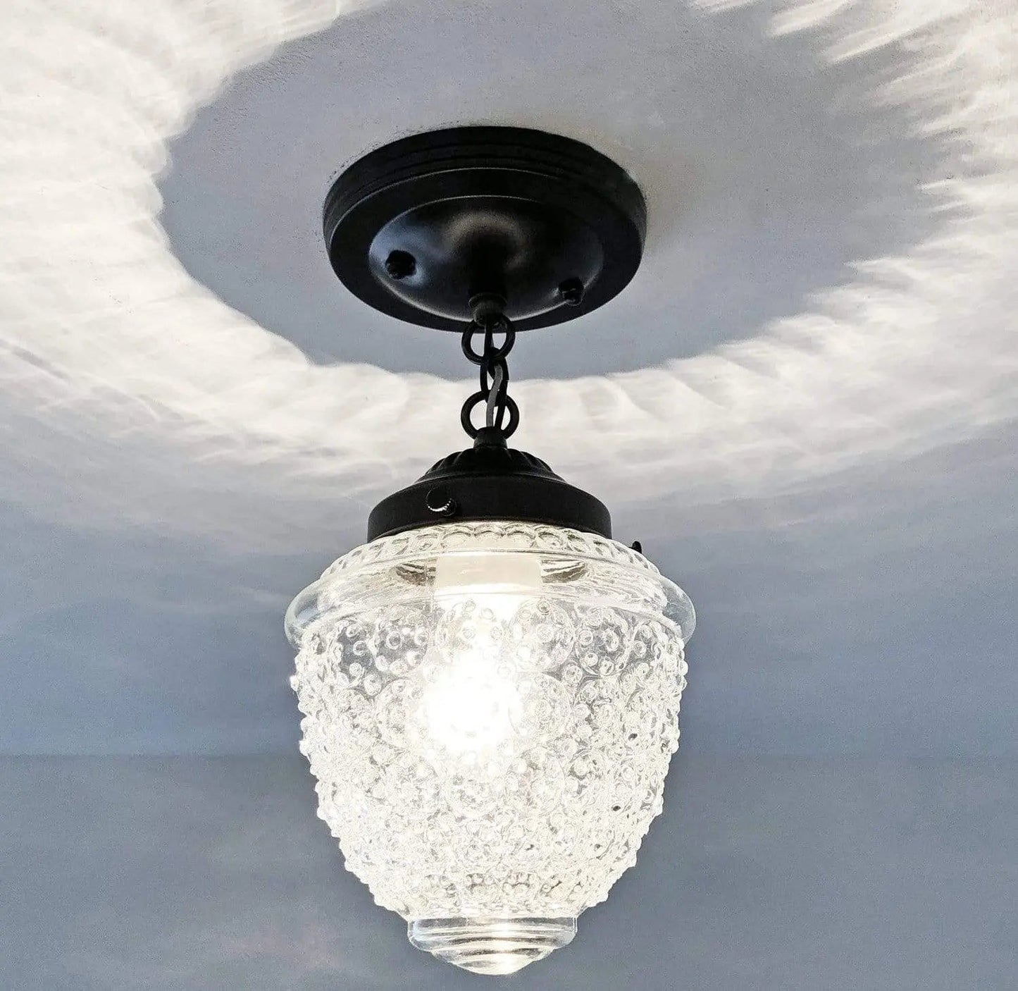 Antique Acorn Glass Ceiling Light 6″
