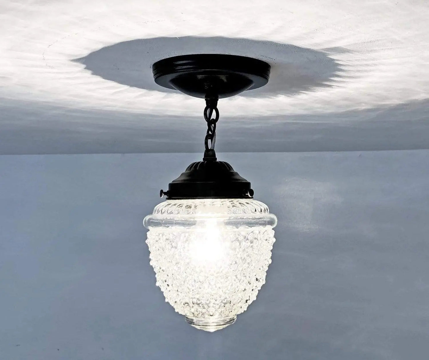 Antique Acorn Glass Ceiling Light 6″