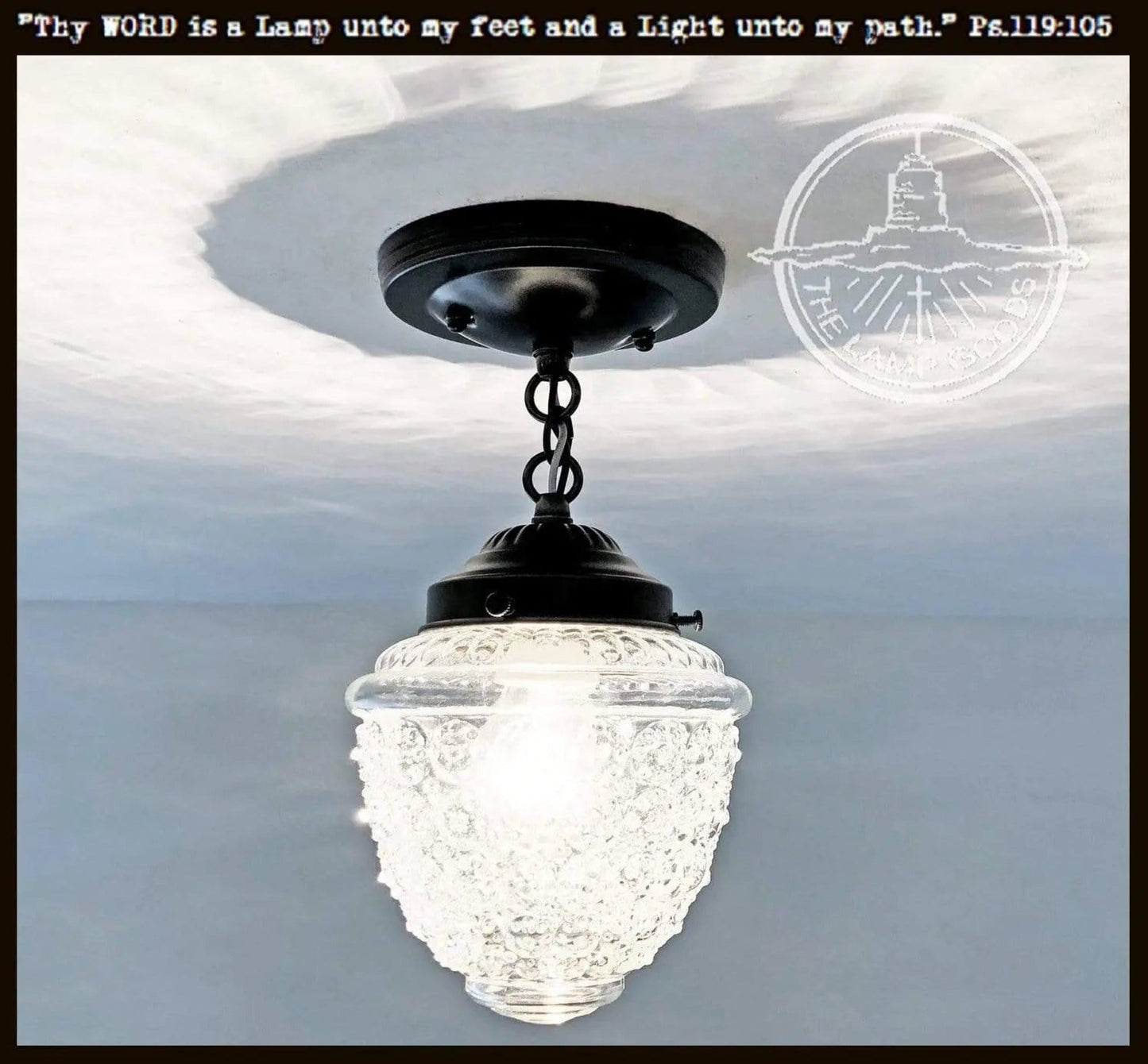 Antique Acorn Glass Ceiling Light 6″