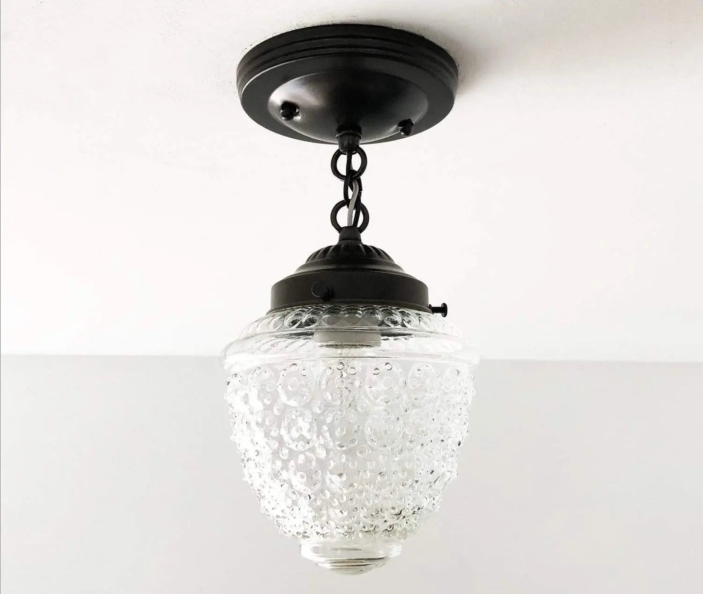 Antique Acorn Glass Ceiling Light 6″