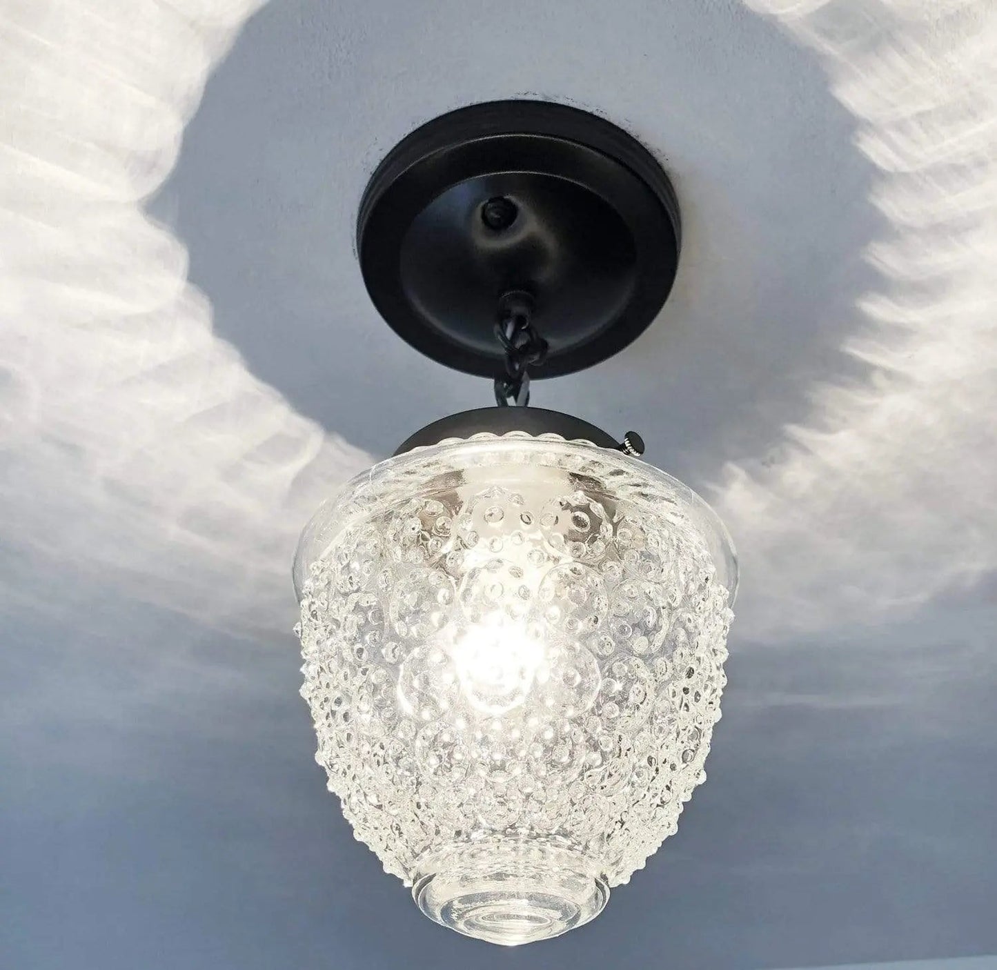 Antique Acorn Glass Ceiling Light 6″